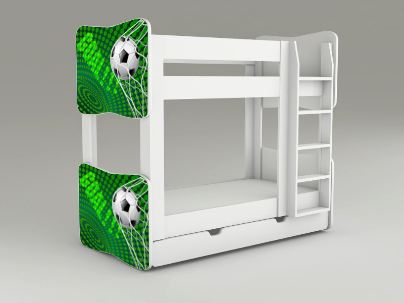 Becks poschodová posteľ Futbal zelený